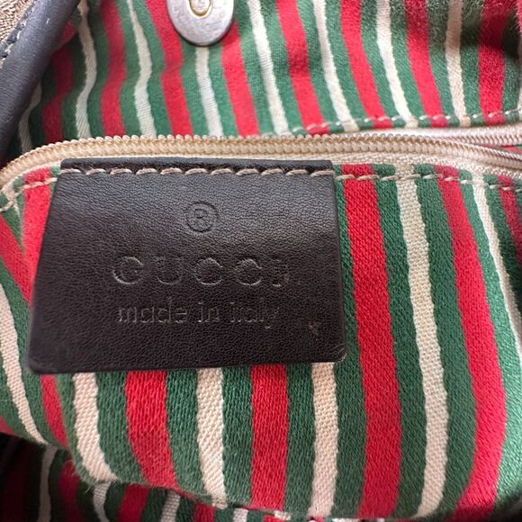 Gucci 169947 Monogram Hobo Dark Brown Canvas Shoulder Bag  READ DESCRIPTION - Picture 4 of 8